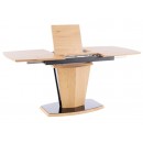 Стол обеденный SIGNAL HOUSTON дуб/дуб/черный лак 120-160/80